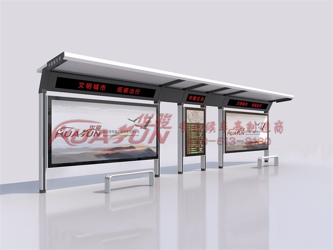 河南首批简约款公交候车亭发货