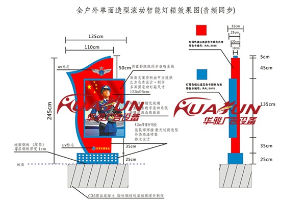 江苏部队滚动灯箱发货(图2)