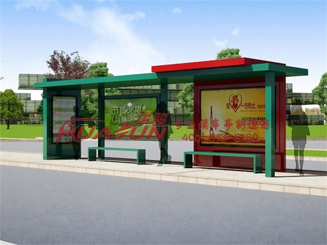 江苏扬州不锈钢公交候车亭安装