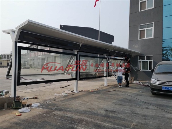 江苏徐州老客户候车亭安装实景(图1)