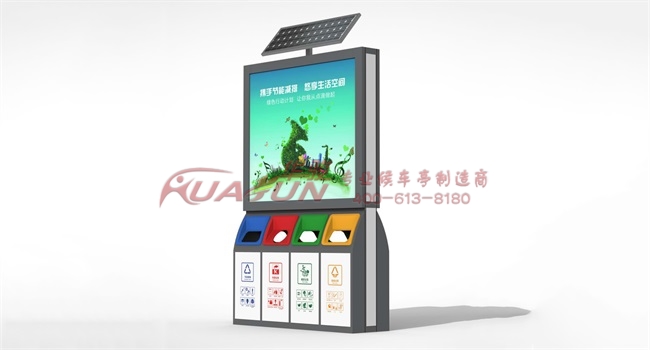 河南信阳第六批四投口广告垃圾箱发货(图1)