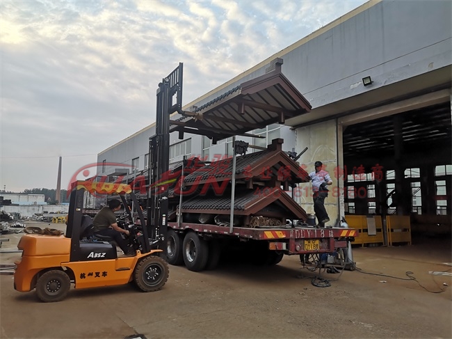 河北第二批仿古候车亭发货(图3)