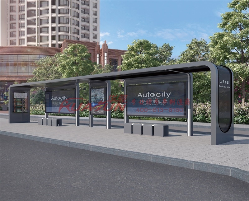 15米长候车亭设计制作安装多少钱(图1) 15米长候车亭设计制作安装多少钱(图1)