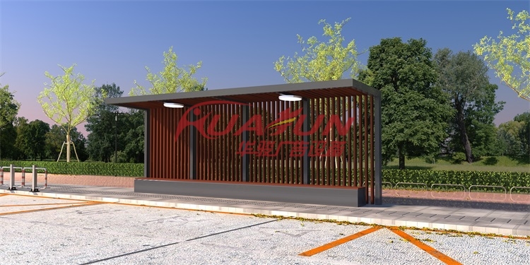 融入仿古色彩的公交候车亭