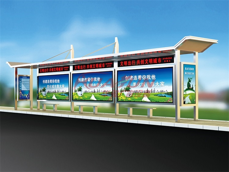 湖南娄底第三批不锈钢候车亭发货(图1)