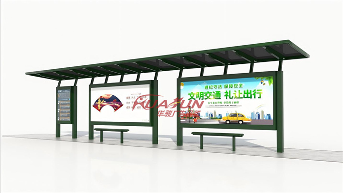 湖南绿色不锈钢候车亭发货(图1)